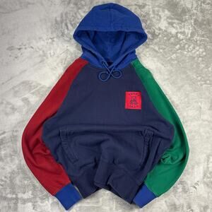 Teddy Fresh Men’s Small Hoodie Color Block Navy Blue Green red Rare B25
